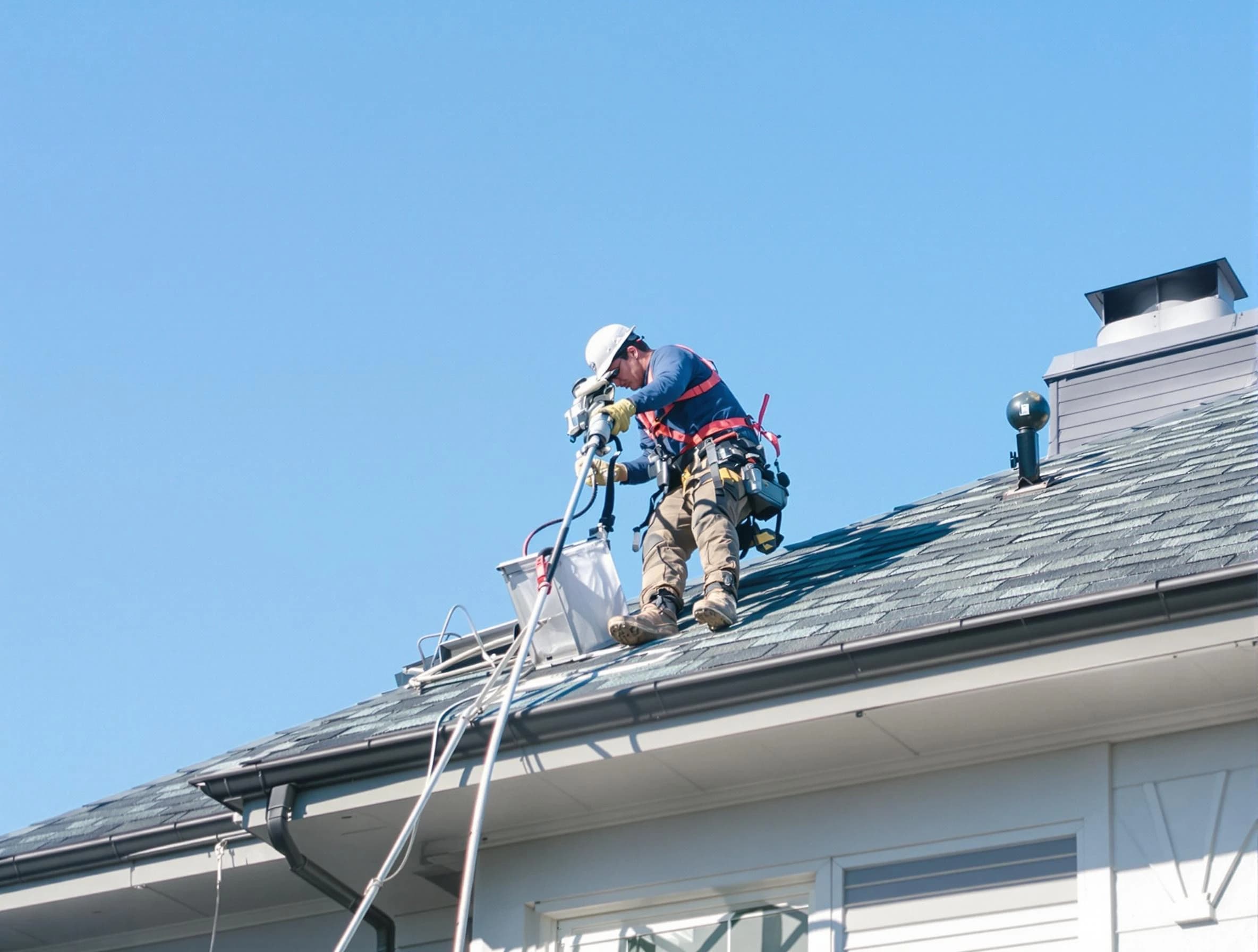 Irondale Dryer Vent Cleaning certified technician cleaning a roof-mounted dryer vent system in Irondale