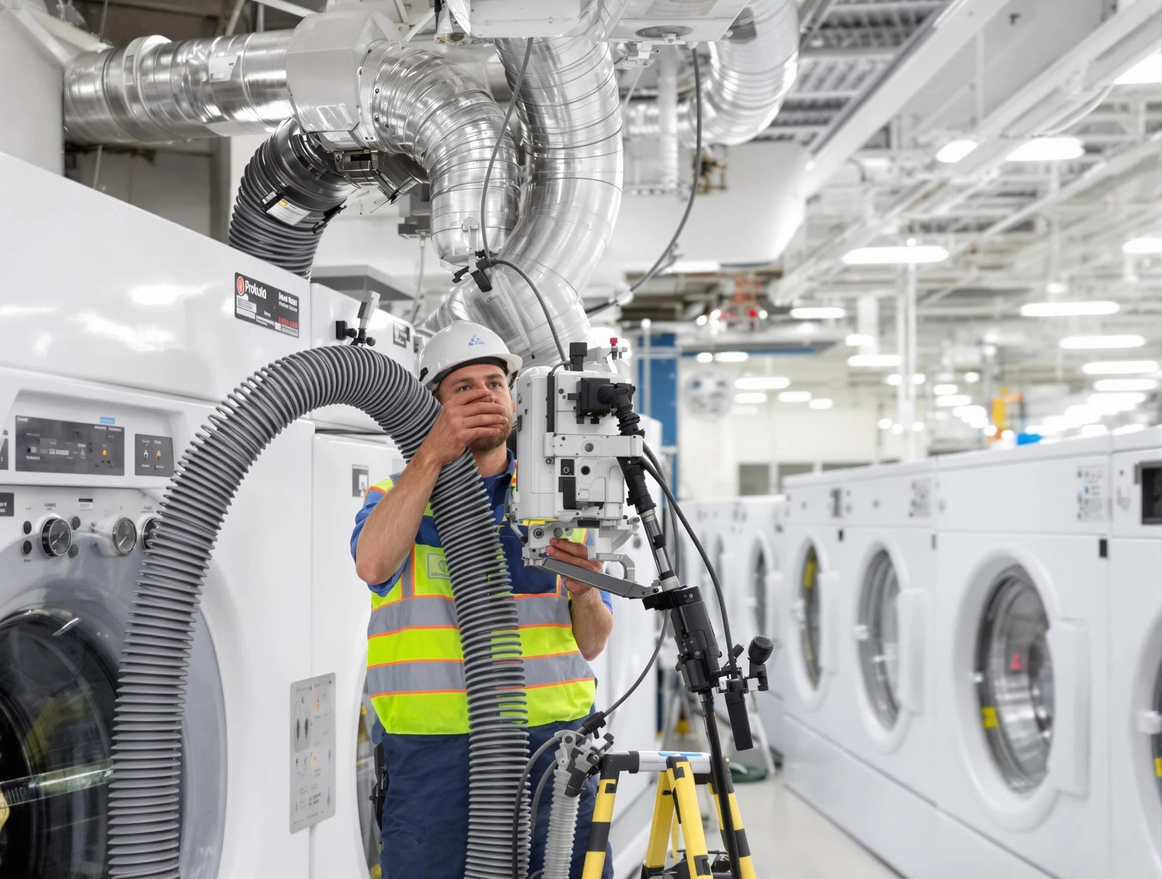 Irondale Dryer Vent Cleaning team performing commercial-grade dryer vent cleaning at a business facility in Irondale