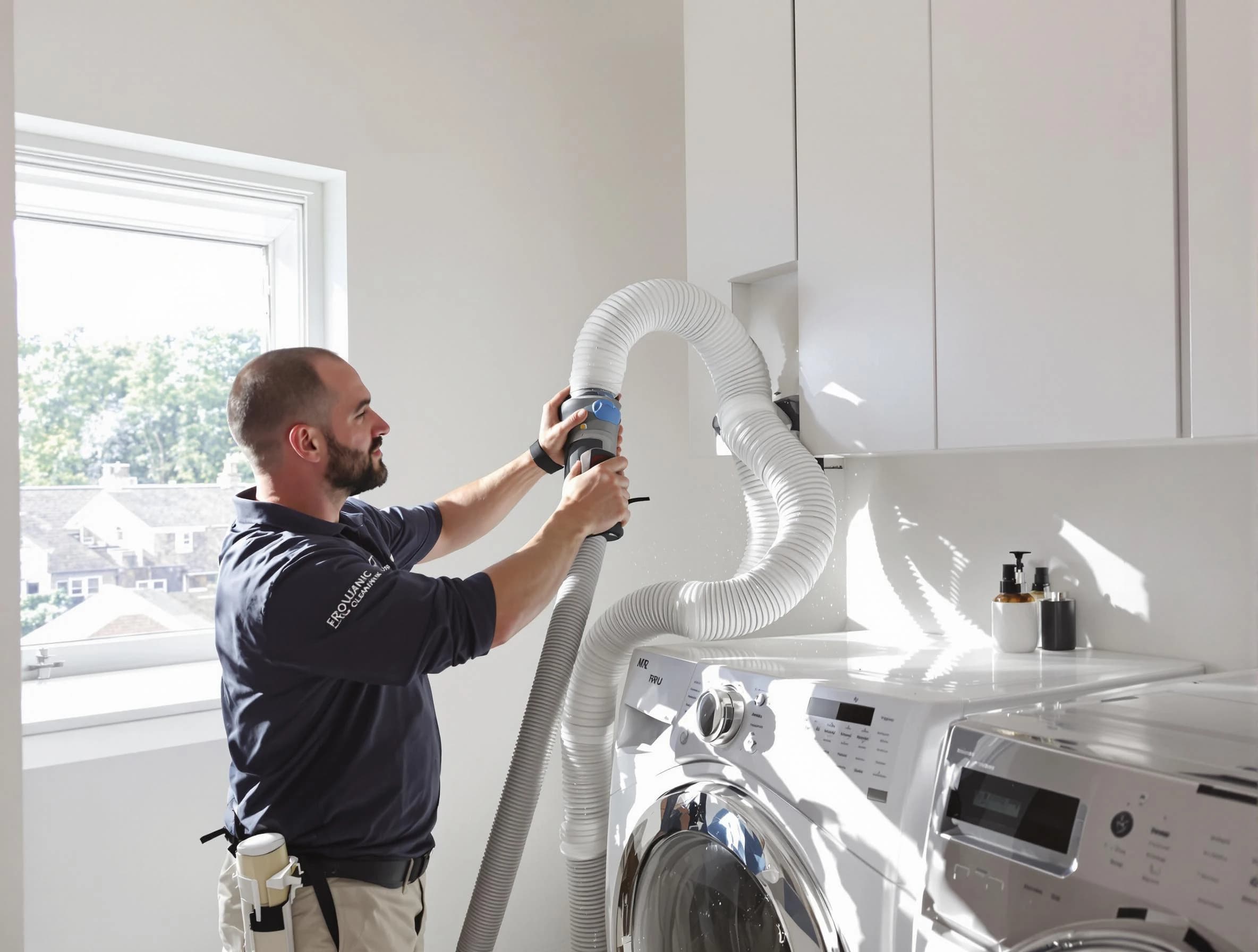 Certified Irondale Dryer Vent Cleaning technician performing dryer vent cleaning in Irondale