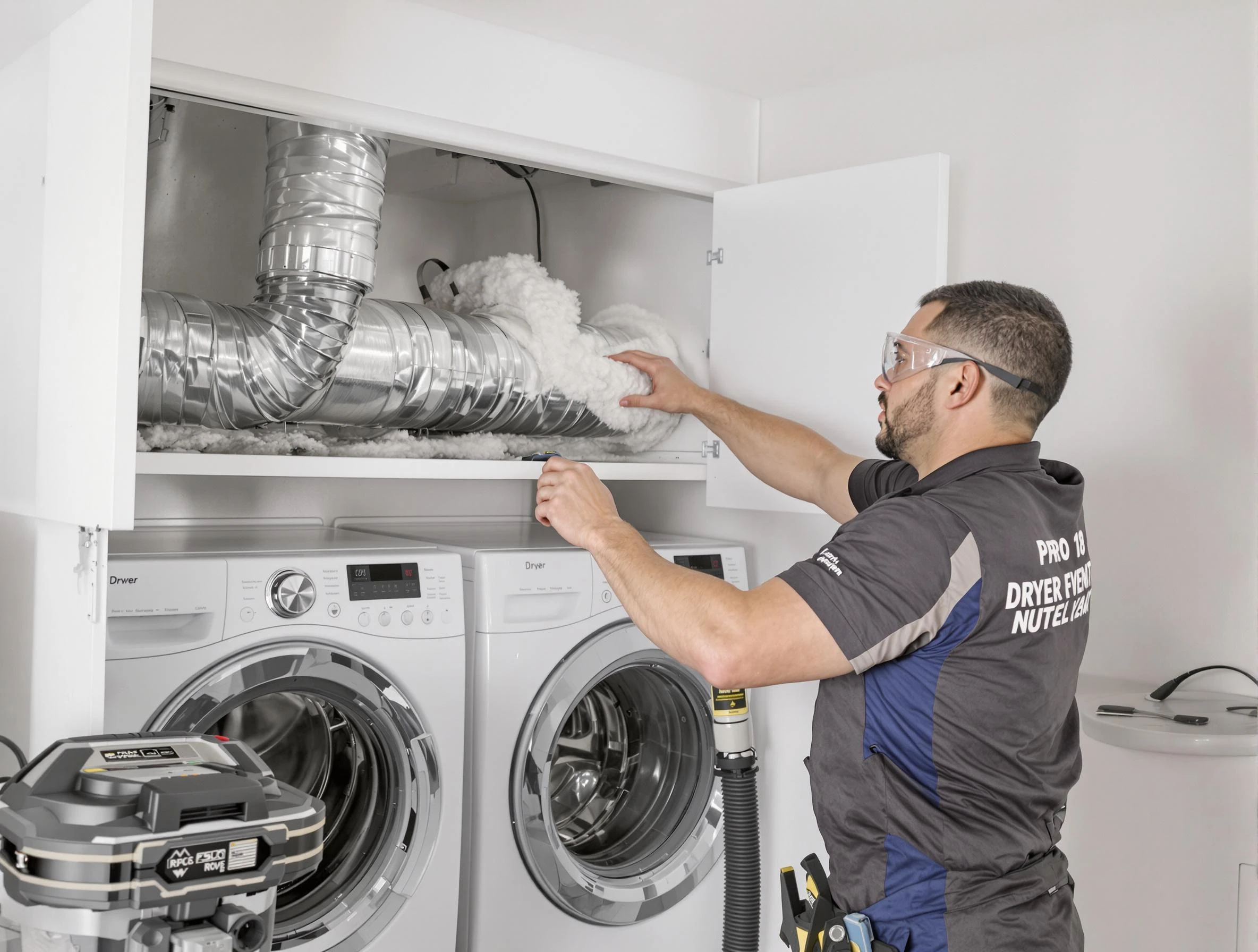 Irondale Dryer Vent Cleaning certified technician performing specialized gas dryer vent cleaning in Irondale